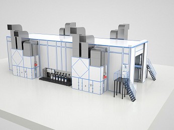 Камера окраски роботом деталей сельхозтехники